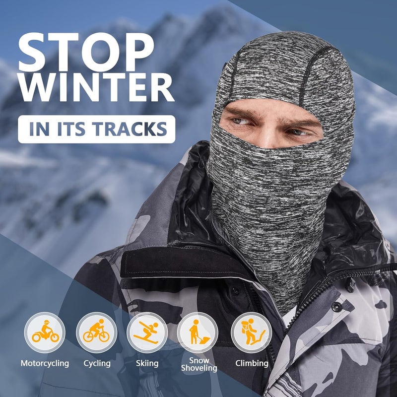 YAYOUREL Cold Weather Winter Ski Mask Masks for Men Women Thermal Balaclava Full Face Mask Neck Warmer Hood for Running Skiing - Image 5